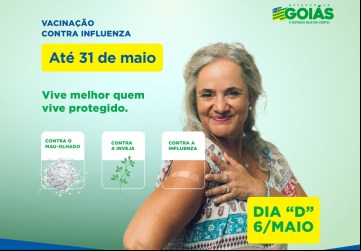 Campanha publicitária do Governo de Goiás inclui também material informativo sobre a importância de se vacinar no site da Secretaria de Estado da Saúde
