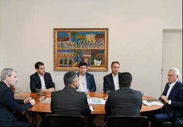 Governador Ronaldo Caiado e secretários se reúnem com presidente da Equatorial, no Palácio Pedro Ludovico