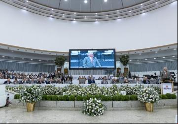 Governador Ronaldo Caiado durante Convenção Geral das Assembleias de Deus no Brasil, em São Paulo