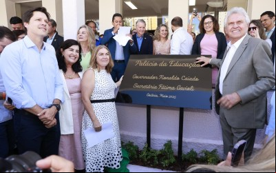 Goiânia: Caiado, Daniel Vilela e Fátima Gavioli inauguram Palácio da Educação, primeira sede própria da Seduc